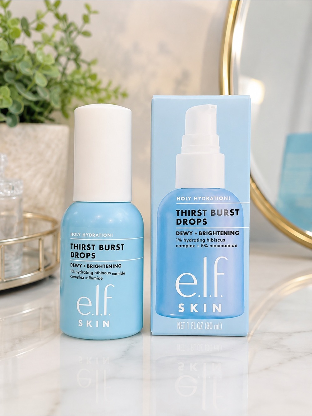 e.l.f. Holy Hydration Thirst Burst Drops Niacinamide Serum 30ml NEW